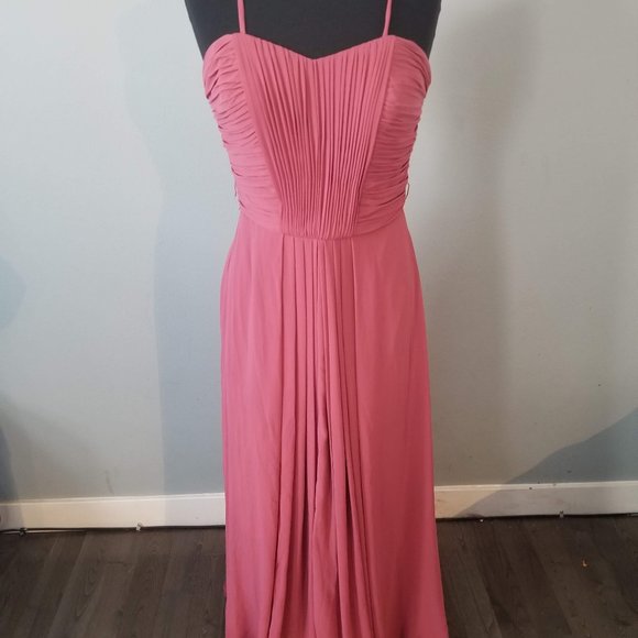 pink flowing dress